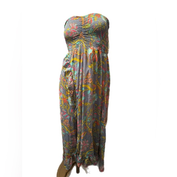 Tiare Hawaii Gray Floral Maxi Dress - Picture 1 of 4